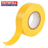 Faithfull PVC Electrical Insulation Tape – Yellow – 19mm x 20m